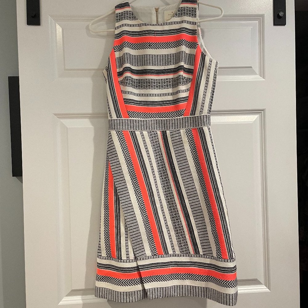 Kate Spade Coral and White A Line Dress